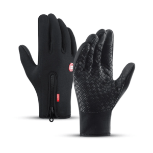 Winter Cycling Sports Gloves | Men Women Water Splash Warm Touch Screen Motorcycle Anti-Slip Skiing Zipper Windproof Driving