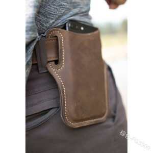 Premium PU Leather Cellphone Loop Holster Case Belt Waist Bag - Stylish Phone Wallet for Props