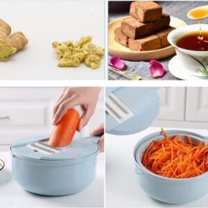 8-in-1 Mandoline Slicer with Strainer - Vegetable Cutter and Kitchen Accessories