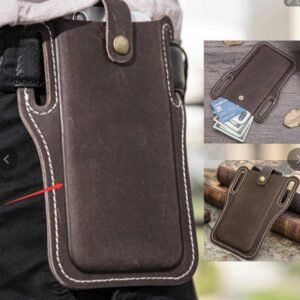 Premium PU Leather Cellphone Loop Holster Case Belt Waist Bag - Stylish Phone Wallet for Props