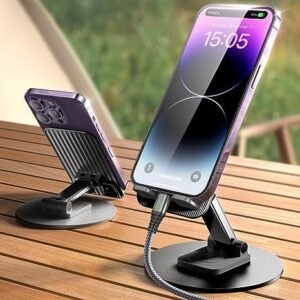 Foldable Cell Phone Stand, C4 Portable Aluminum Phone Holder, Adjustable Phone Dock Cradle Compatible With IPhone 14,13,12,11 Pro Max, Samsung Galaxy, Small Tablets And Other Phones