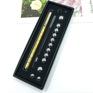 Black Golden Fidget Magnetic Polar Pen Gift Box - Stress Relief Toy with Stylus Ball Pen