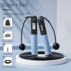 Wireless Cordless Jump Rope with Weighted Balls for Female Fat Burning Fitness - Counting Exercise Rope