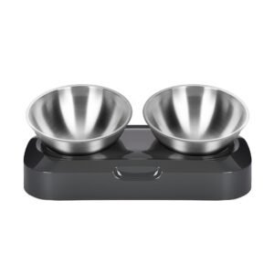 Premium Stainless Steel Pet Double Bowl - Durable and Stylish Feeding Solution for Pets