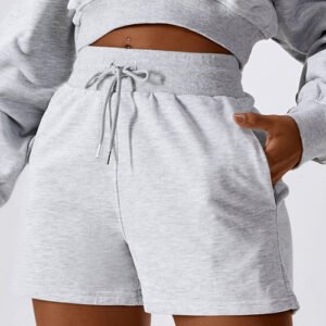 Drawstring Smocked Waist Sports Shorts