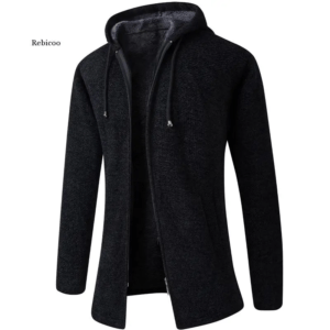 Long Sleeves Solid Men'S Fashion Sweaters Coat Thick Casual Slim Classic Keep Warm Male Spring Autumn Hats