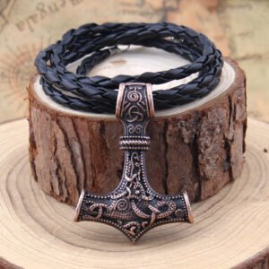 Nordic Viking Thor's Hammer Mjolnir Pendant - Handcrafted Norse Amulet for Men and Women