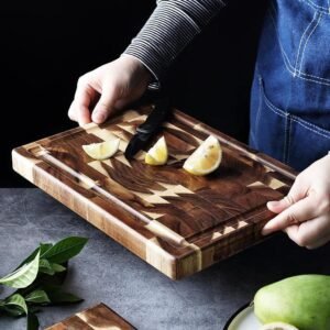 Premium Solid Wood Cutting Board for Kitchen - Durable Parquet Design for Household Use