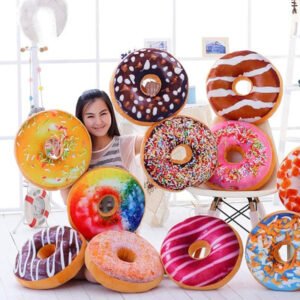 Adorable Donut Cartoon Plush Pillow - Soft and Cuddly Decor for Kids and Adults