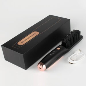 Wireless Rechargeable Cordless Hair Straightener Brush - Portable Styling Tool for Smooth, Frizz-Free Hair