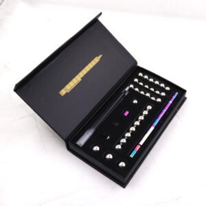 Black Golden Fidget Magnetic Polar Pen Gift Box - Stress Relief Toy with Stylus Ball Pen