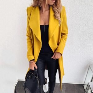 Stylish Lapel Woolen Coat: Stay Warm and Chic This Winter