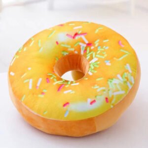 Adorable Donut Cartoon Plush Pillow - Soft and Cuddly Decor for Kids and Adults