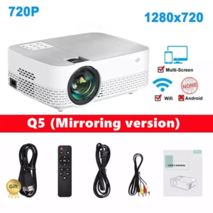 Salange Q5 Mini Projector 4500 Lumens Support Full HD 1080P LED Proyector Big Screen Portable Home Theater Smart Video Beamer