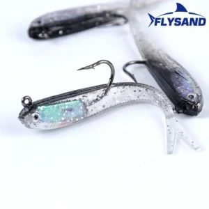 10Pcs Fishing Soft Lure Silicone Fishing Fish Lures Baits Minnow Lure Crank Bait 7.5Cm/6.5G with Hook Tackle Accessories