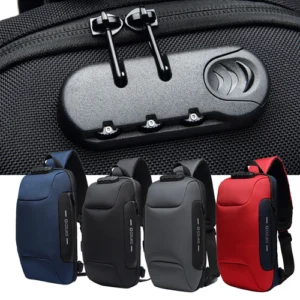 Secure Men's Anti Theft Chest Bag with USB Charging - Crossbody Shoulder Bags for Travel