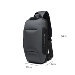 Secure Men's Anti Theft Chest Bag with USB Charging - Crossbody Shoulder Bags for Travel