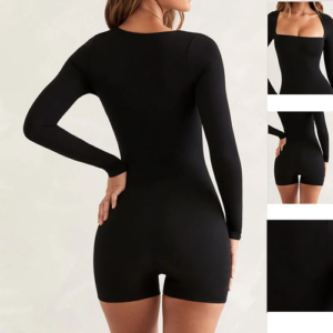 Women's Long Sleeve Yoga Bodysuit: Sexy Gym Sportswear for Tight Fit