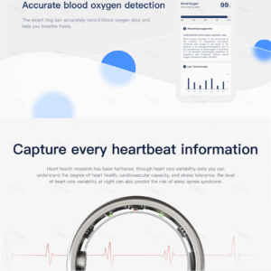 NOVA Smart Ring: Titanium Alloy Health Tracker for Blood Oxygen and Heart Rate Monitoring