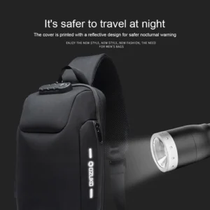 Secure Men's Anti Theft Chest Bag with USB Charging - Crossbody Shoulder Bags for Travel