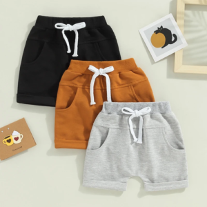 Kids Toddler Boy 3 Pack Shorts Set Casual Solid Loose Drawstring