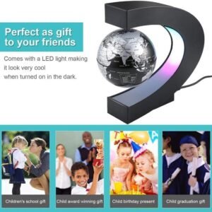 3.5 Inch Magnetic Levitating Globe With LED Light - Perfect Cool Gift for Kids and Adults - Floating Globe Decor for Office and Home