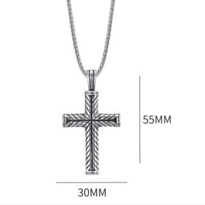 Stylish Men's Stainless Steel Casting Cross Pendant Necklace - Durable and Fashionable Jewelry for Men