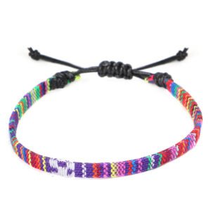 Hand Woven Rainbow Color Anklet - Bohemian Style Jewelry for Summer