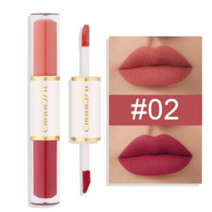 Double-headed Matte Lip Gloss No Stain On Cup Waterproof And Durable