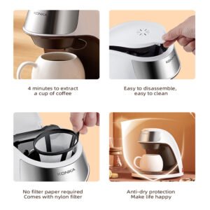 Compact Fully Automatic Mini Coffee Machine for Home and Office - Portable American Small Coffee Maker