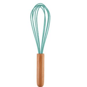 10 Inch Wooden Handle Egg Beater Mixer with Silicone Wire - Beech Handle