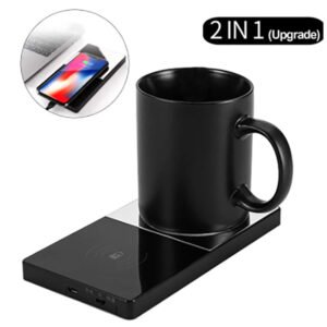 Wireless Electric Mug Warmer with Built-in Charger for Coffee and Milk - Perfect for Home and Office Use