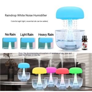 Jellyfish Raindrop Humidifier: Ultrasonic Atomization, Seven-color Ambience Light, Cloud Rain Aroma Diffuser - Home Decor Must-Have