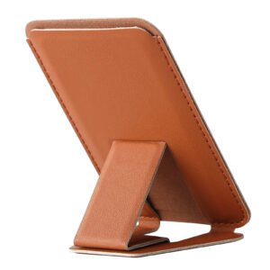 Premium Magnetic Folding Leather Mobile Phone Holder - Hands-Free Stand for Smartphones