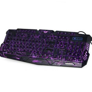 J10 tricolor backlight wired gaming keyboard set colorful luminous gaming mouse keyboard Russian keyboard