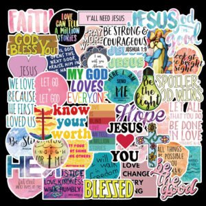 50 Stickers With Famous Sayings About The Faith Of Jesus Christians