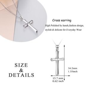 Sterling Silver Religious Cross Pendant Faith Hope Love Necklace Birthday Jewelry Gifts Unisex