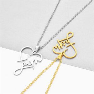 Fashion Stainless Steel Faith Peach Heart Necklace Bracelet